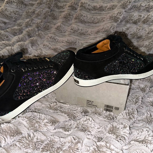 Jimmy Choo Miami Rainbow/Black Glitter/Suede - Picture 3 of 10